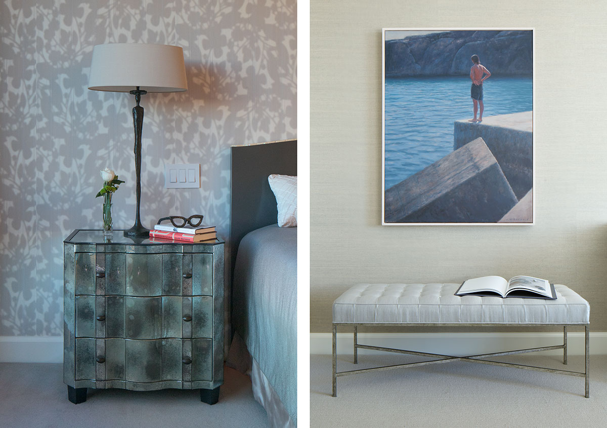 Bedroom Detail | Painting and Bench Detail